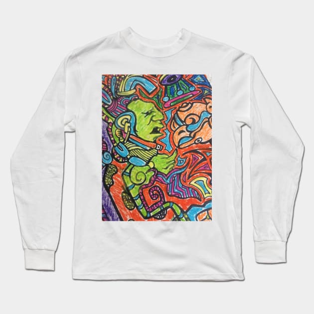 Mayan Multi-Color Long Sleeve T-Shirt by Wacky and Wild Shirts